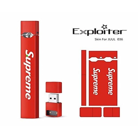 Juul Wraps Juul Wraps 7219902 Skin Sticker Decal Wrap Protective Vinyl Supreme; Red 7219902